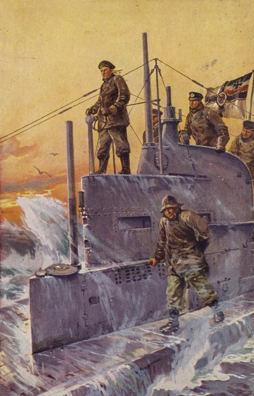 德国U-boat，第一次世界大战，1917年。 作者 Stoewer Willy