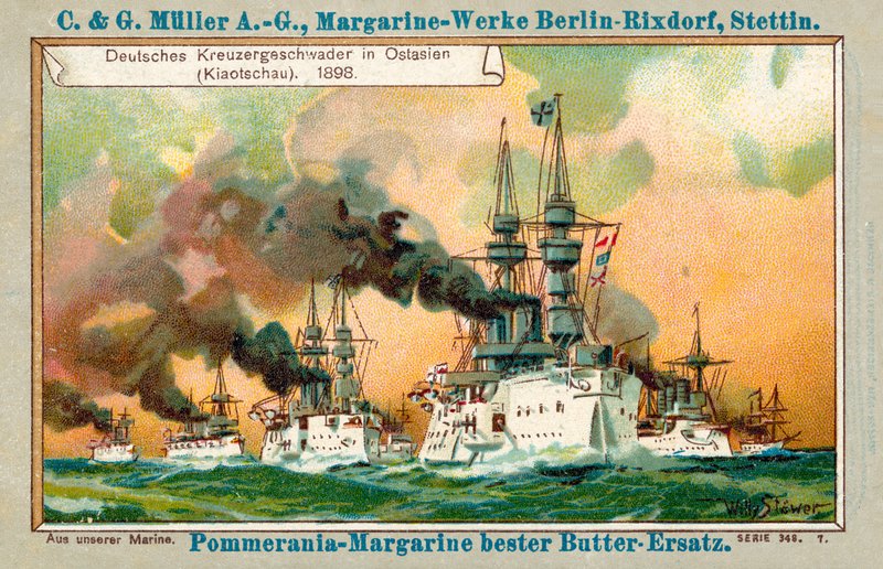 远东德国巡洋舰中队（胶州），1898年（chromolitho） 作者 Stoewer Willy