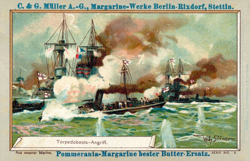 鱼雷攻击（chromolitho） 作者 Stoewer Willy