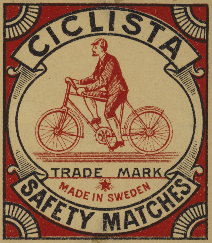 Ciclista安全火柴的标签 作者 瑞典学校