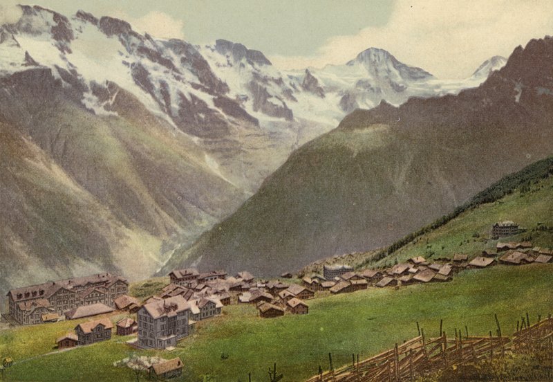 伯尔尼高原：穆伦，全景（彩色照片） 作者 瑞士摄影师