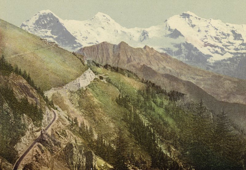 伯尔尼高地：Schynige Platte，铁路线（彩色照片） 作者 瑞士摄影师