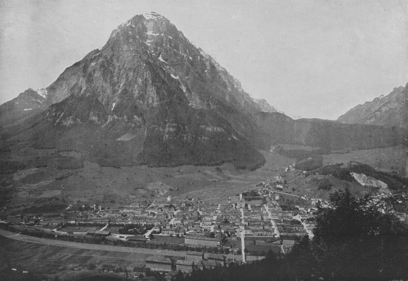 Glaris, Vue generale et le Glaernisch (b/w photo) 作者 瑞士摄影师