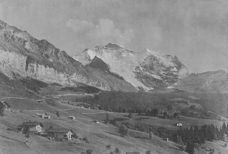 La Jungfrau, Vue prise depuis Wengen (b/w photo) 作者 瑞士摄影师