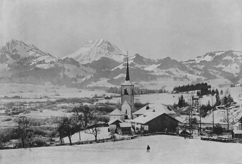 Le Moleson, Vue prise a Broc, Gruyere (b/w photo) 作者 瑞士摄影师