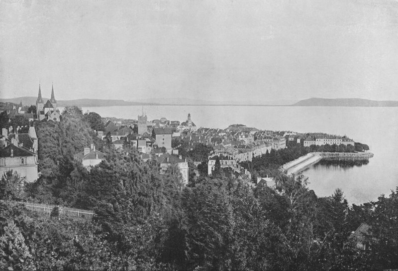 Neuchatel, Vue Generale (b/w photo) 作者 瑞士摄影师