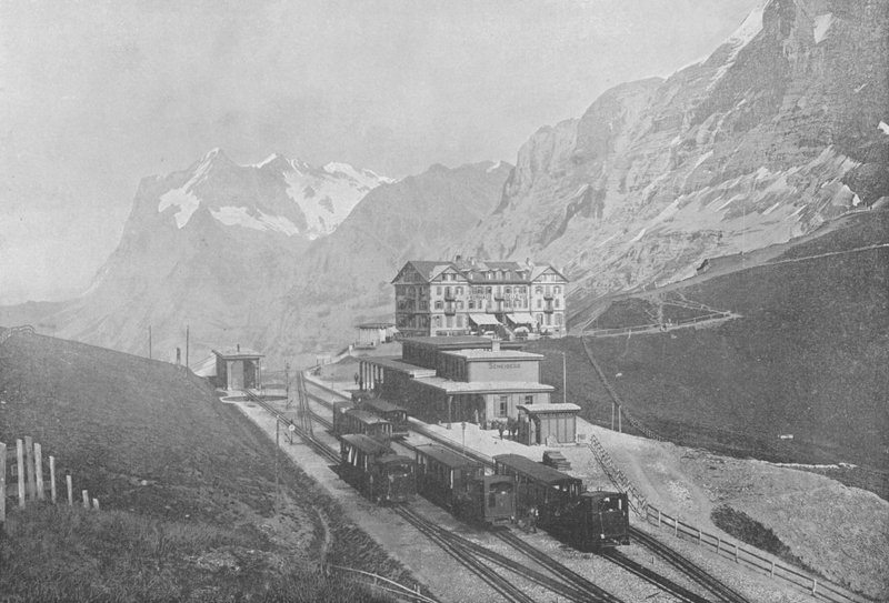 Petite Scheidegg et le Wetterhorn（黑白照片） 作者 瑞士摄影师