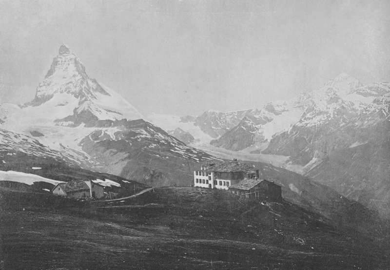 Ryffelberg, Mont-Cervin et Dent-Blanche (b/w photo) 作者 瑞士摄影师