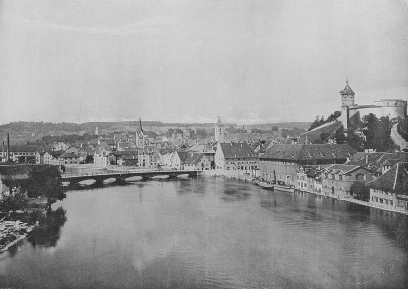 Schaffhouse et le Rhin (b/w photo) 作者 瑞士摄影师