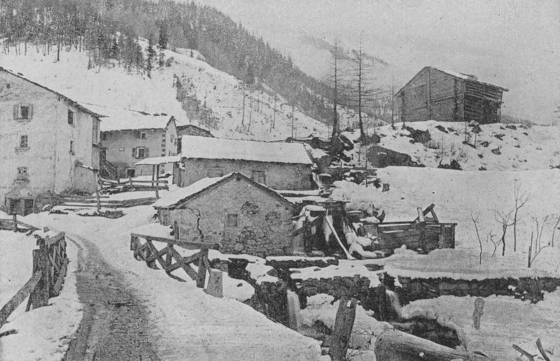Praz de Fort 村，Route du St-Bernard（黑白照片） 作者 瑞士摄影师