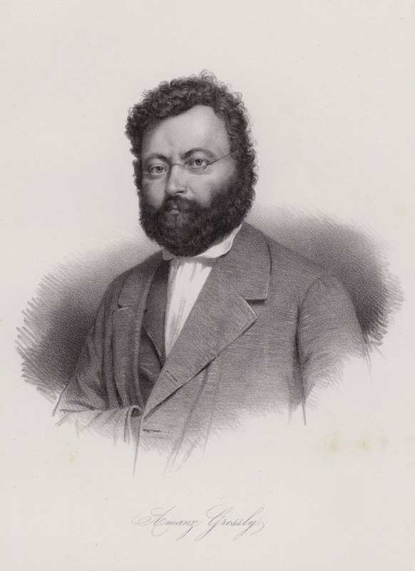 Amanz Gressly, Swiss geologist and paleontologist (engraving) 作者 瑞士学校