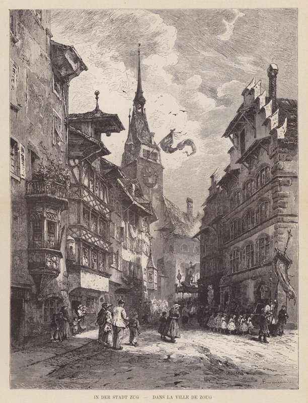 In der Stadt Zug, Dans la Ville de Zoug (engraving) 作者 瑞士学校
