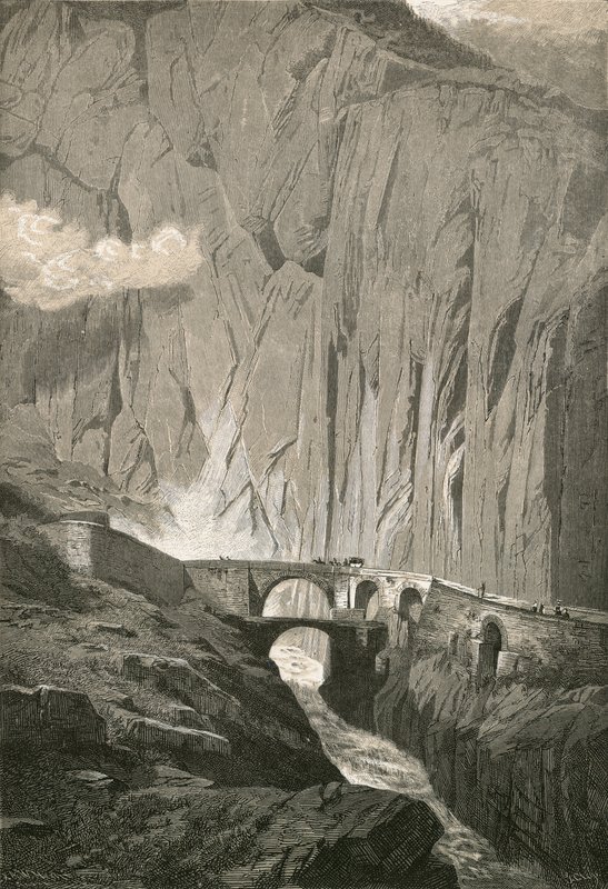 魔鬼桥.-圣。 Gothard Road，Schollenen Gorge 作者 瑞士学校