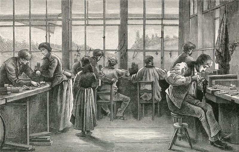 La Chaux de Fonds的制表师研讨会 作者 瑞士学校
