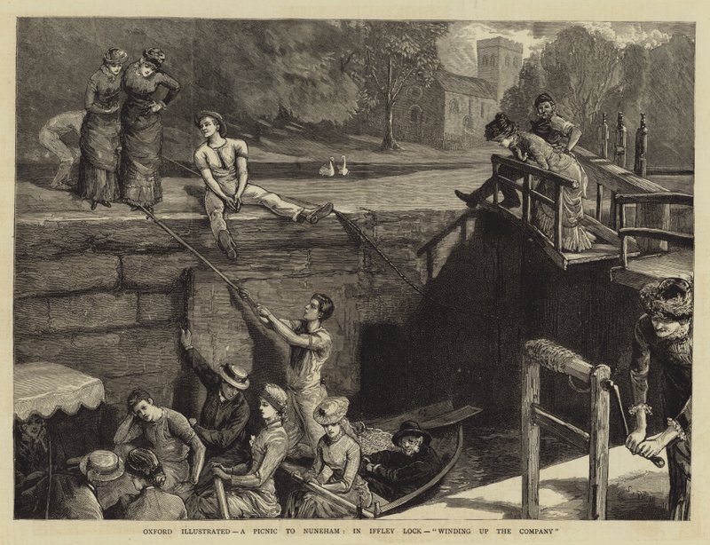 牛津画报，一个野餐到Nuneham，在Iffley Lock，卷起公司 作者 悉尼先验厅