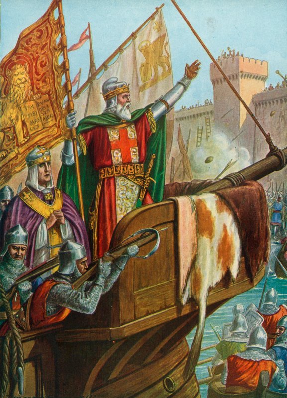老总督Enrico Dandolo解雇君士坦丁堡，1204年 作者 坦克雷迪·斯卡佩利