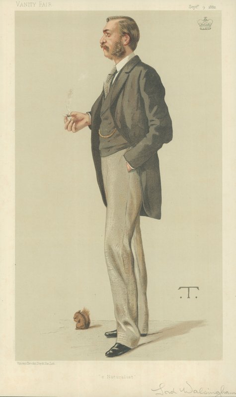 Lord Walsingham，自然主义者，1882年9月9日，名利场漫画 作者 塞巴德·查特兰