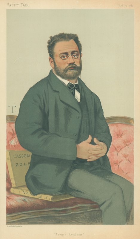 M Emile Zola，法国现实主义，1880年1月24日，名利场漫画 作者 塞巴德·查特兰