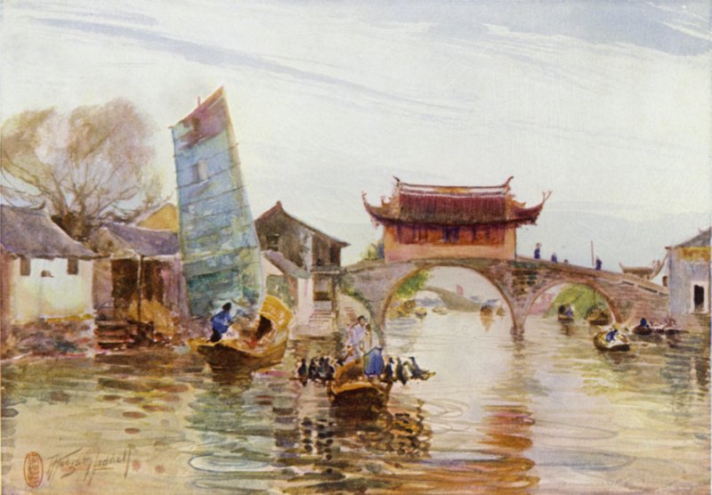 在Wong-Dong，Cormorant Fishing 作者 托马斯·霍奇森·利德尔