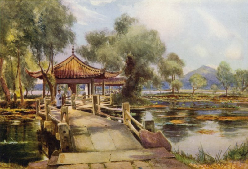 杭州，莲花岛，西湖 作者 托马斯·霍奇森·利德尔