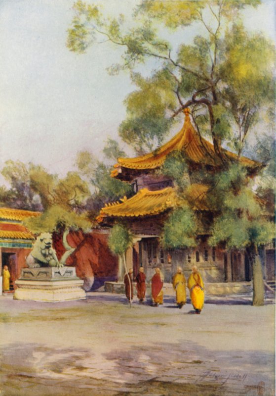 在北京喇嘛庙的Pailau 作者 托马斯·霍奇森·利德尔