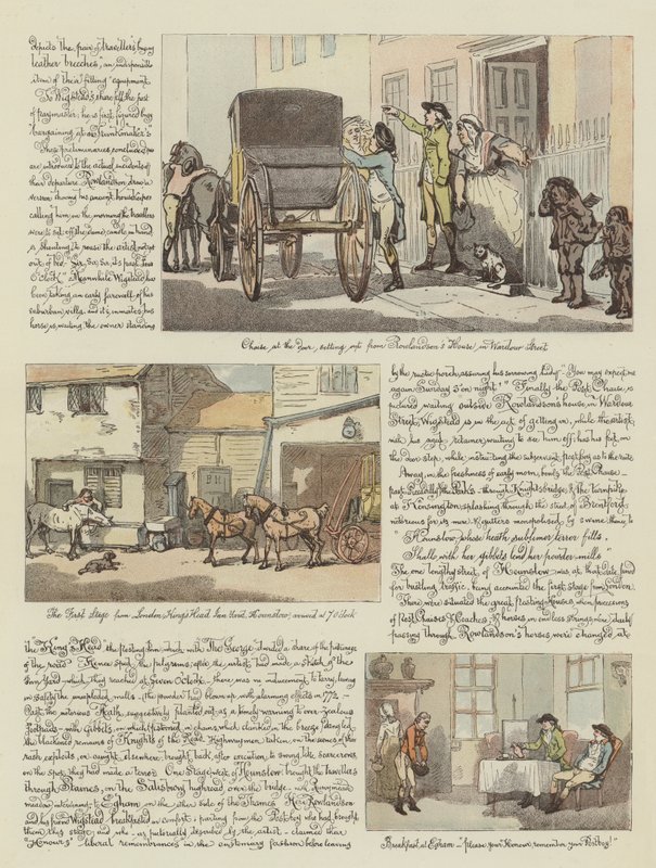 Rowlandson的巡回赛之旅，1782年（chromolitho） 作者 托马斯·罗兰森