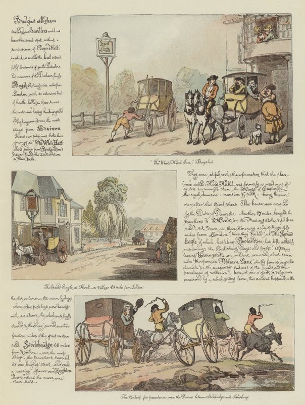 Rowlandson的巡回赛之旅，1782年（chromolitho） 作者 托马斯·罗兰森