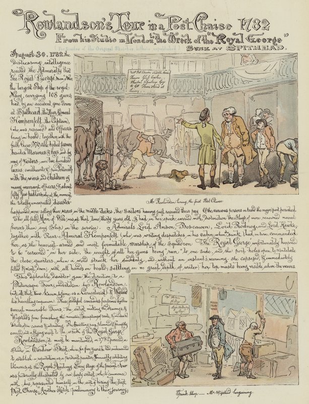 Rowlandson的巡回赛之旅，1782年（chromolitho） 作者 托马斯·罗兰森