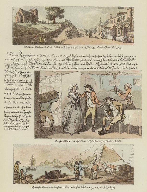 Rowlandson的巡回赛之旅，1782年（chromolitho） 作者 托马斯·罗兰森