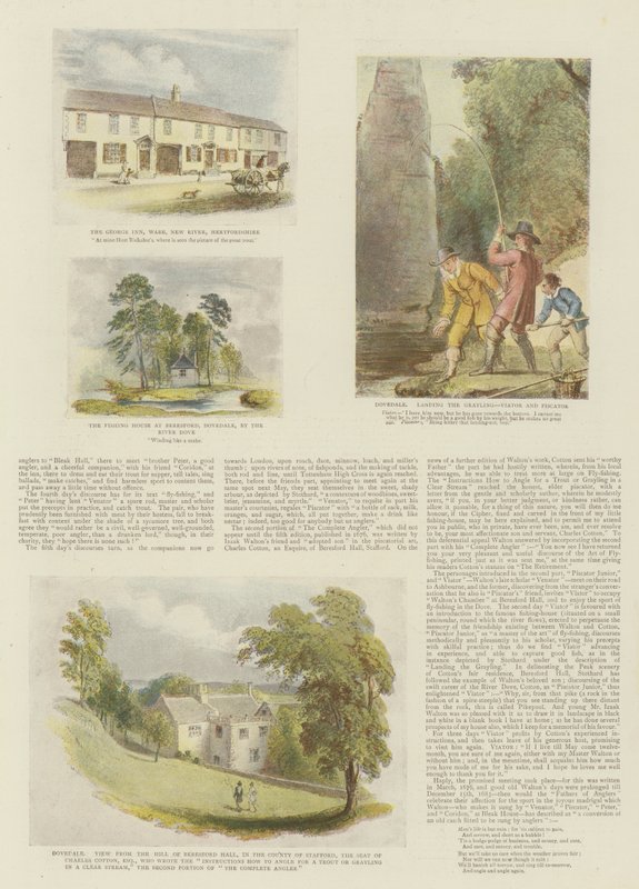 完全钓鱼者，Izaak Walton和Charles Cotton（chromolitho） 作者 托马斯·斯托达德