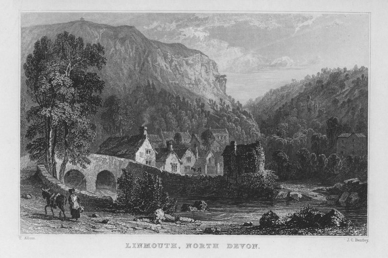 Linmouth, North Devon (engraving) 作者 托马斯（后）Allom
