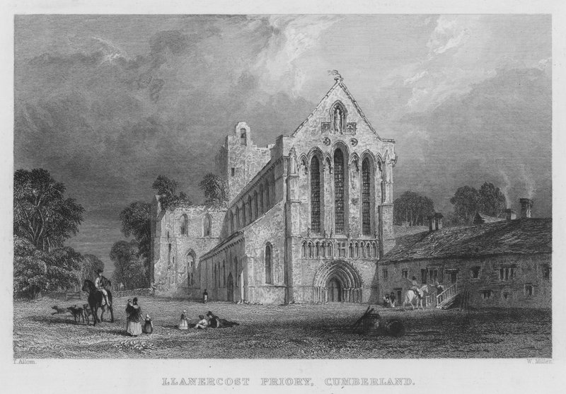 Llanercost Priory, Cumberland（雕刻）。 作者 托马斯（后）Allom