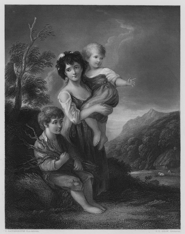 Cottage Children, from the picture in the Vernon Gallery (engraving) 作者 托马斯（后）盖恩斯伯勒