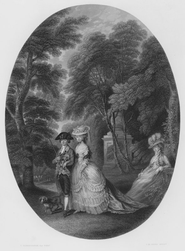 The Walk at Kew，来自皇家收藏中的图片（雕刻） 作者 托马斯（后）盖恩斯伯勒
