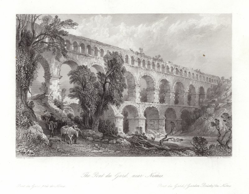 Pont du Gard，靠近Nismes 作者 托马斯·阿隆