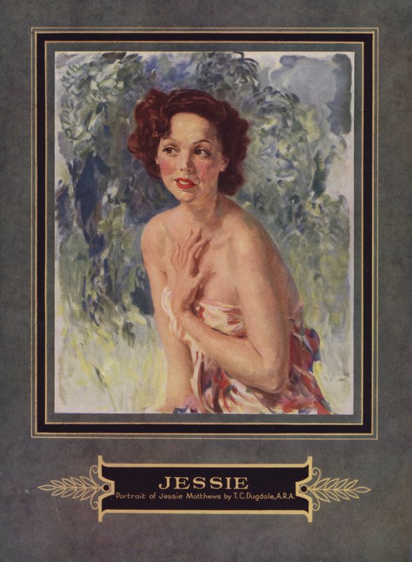 杰西·马修斯 (Jessie Matthews)，英国女演员（彩色平版印刷） 作者 托马斯·坎特雷尔·杜格代尔
