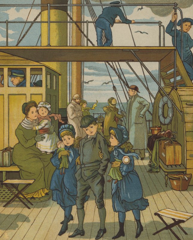 Crossing the Channel (colour litho) 作者 托马斯·克莱恩（Thomas Crane）