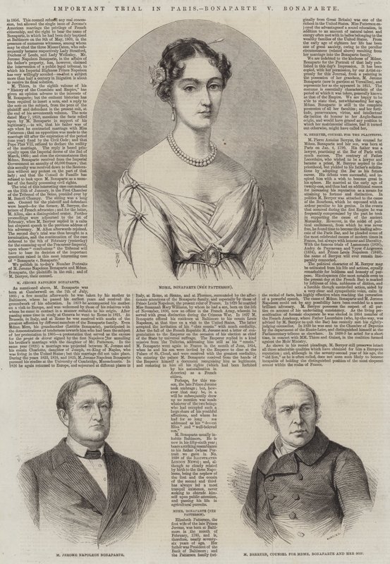巴黎的重要审判，Bonaparte v Bonaparte 作者 托马斯·哈灵顿·威尔逊