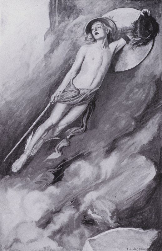 珀尔修斯腾空而起（石版画） 作者 汤玛斯·希思·罗宾逊