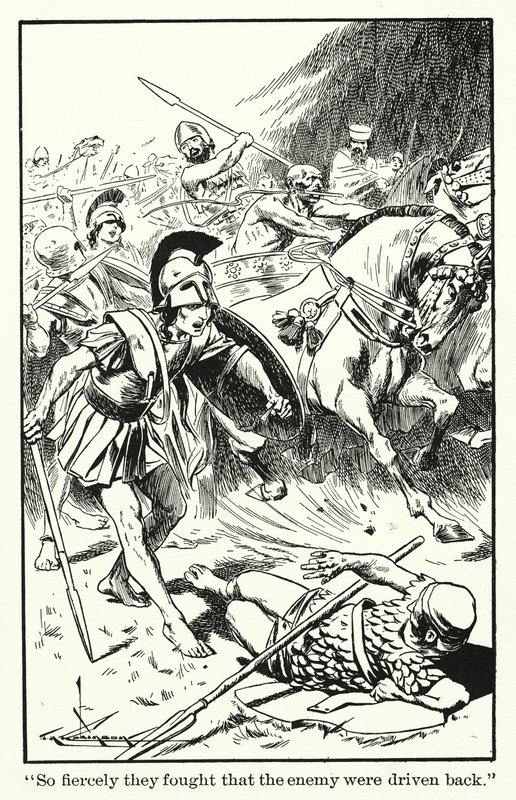 "他们打得如此激烈，以至于敌人被打退了"（石版画） 作者 汤玛斯·希思·罗宾逊