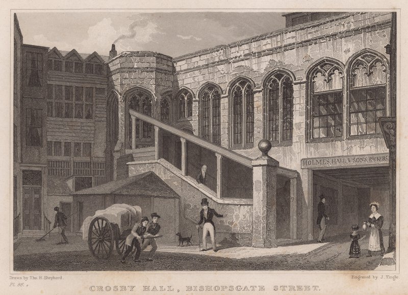 Crosby Hall，Bishopsgate Street，伦敦 作者 托马斯·霍斯默牧羊人