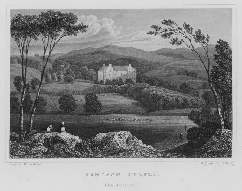 Fingask Castle, Perthshire (engraving) 作者 托马斯·霍斯默牧羊人