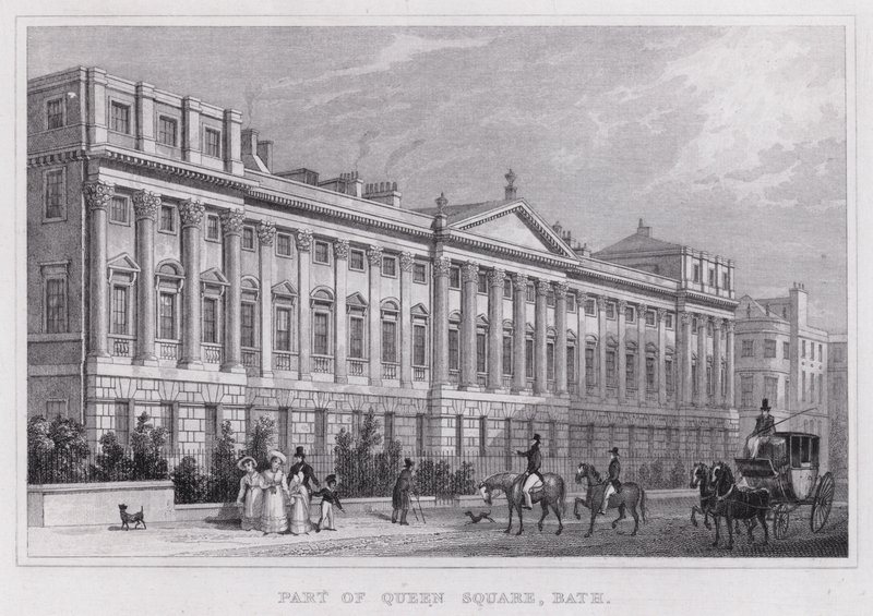 Part of Queen Square, Bath (engraving) 作者 托马斯·霍斯默牧羊人