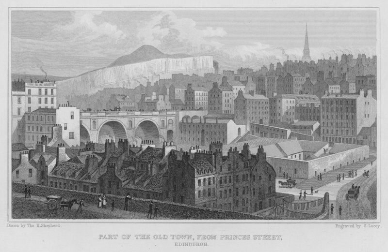 Part of the Old Town, from Princes Street, Edinburgh (engraving) 作者 托马斯·霍斯默牧羊人