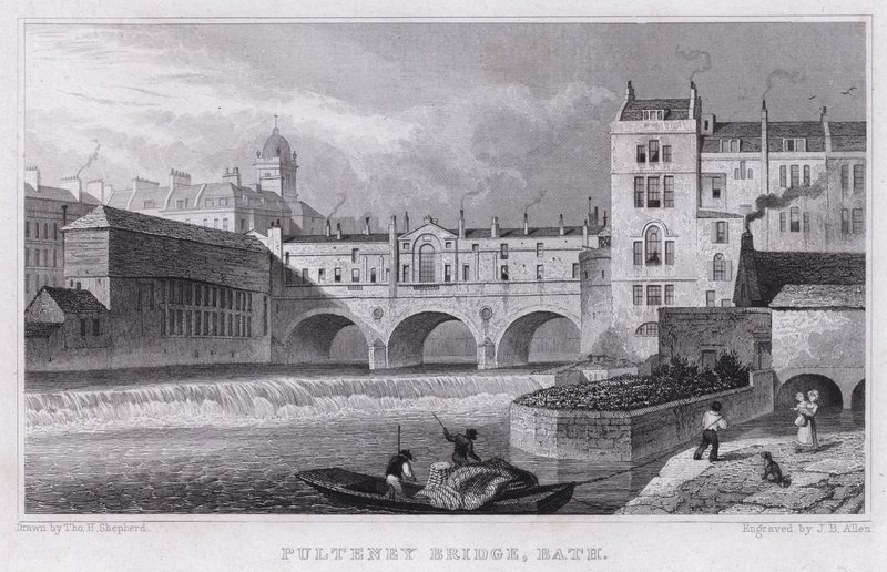 Pulteney Bridge, Bath (engraving) 作者 托马斯·霍斯默牧羊人