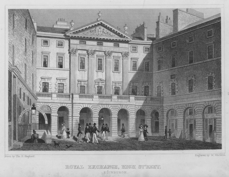 Royal Exchange, High Street, 爱丁堡 (雕刻) 作者 托马斯·霍斯默牧羊人