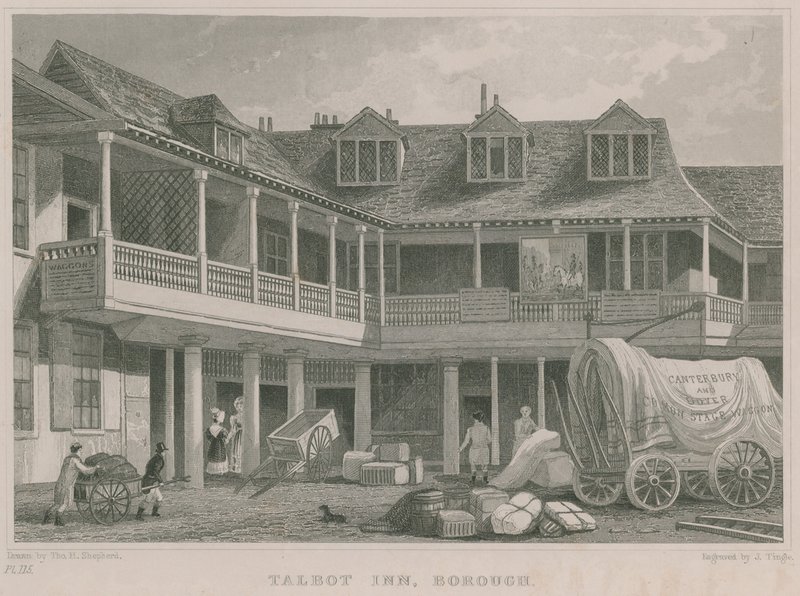 The Tabard Inn，Southwark 作者 托马斯·霍斯默牧羊人