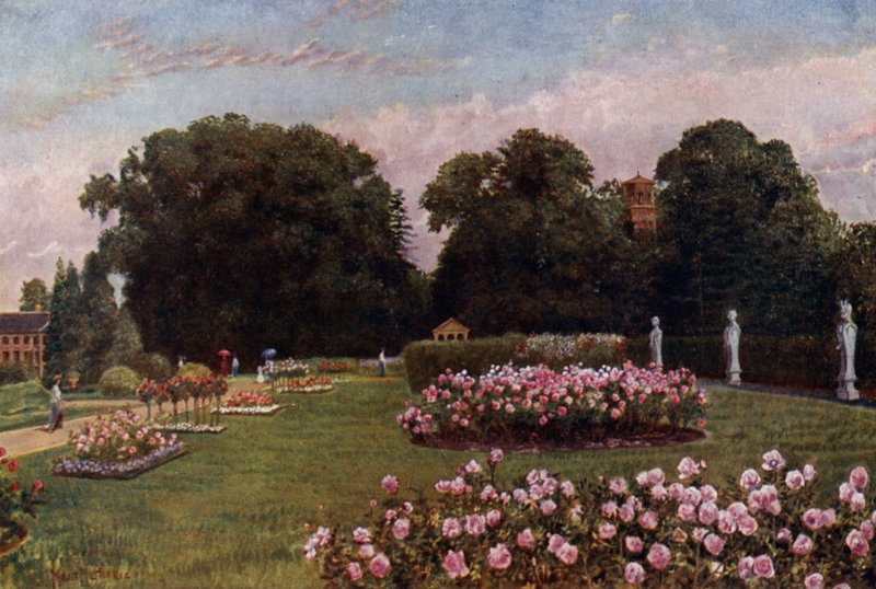 Kew Gardens: In the Italian Garden (colour litho) 作者 托马斯·莫尔·马丁