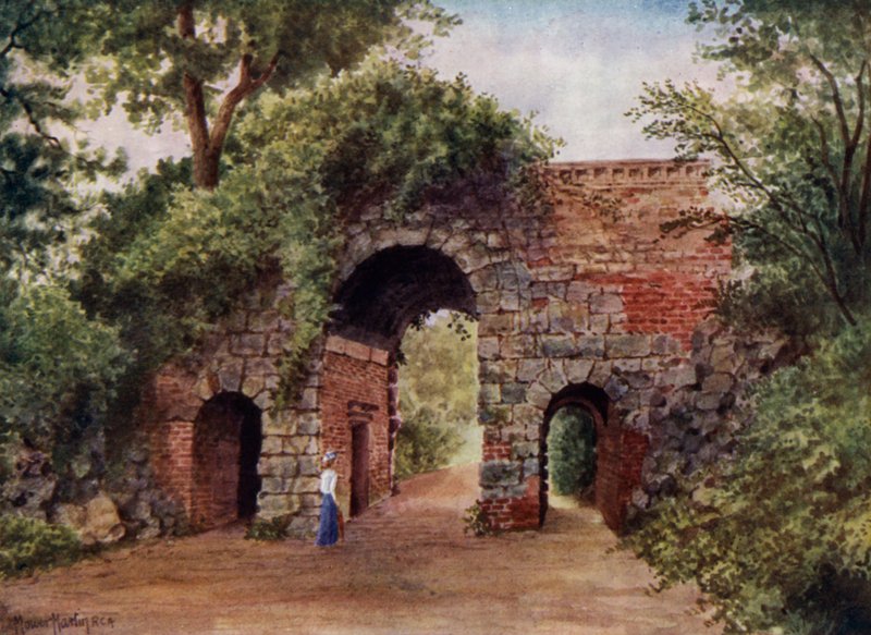 Kew Gardens: The Ruined Arch (colour litho) 作者 托马斯·莫尔·马丁