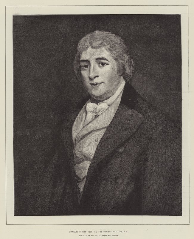 Charles Dibdin（1745-1814），皇家海军展览中的肖像 作者 托马斯·菲利普斯